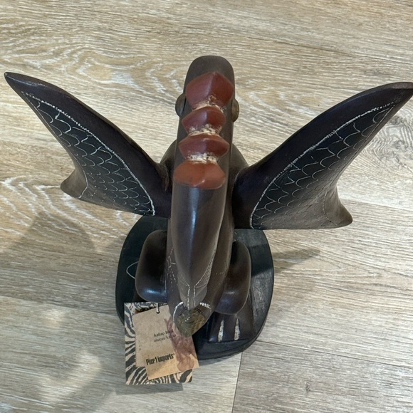 Pier 1 Hand Carved Wood “Kalao”, Bird Art Sculpture with Tag. - Picture 12 of 12